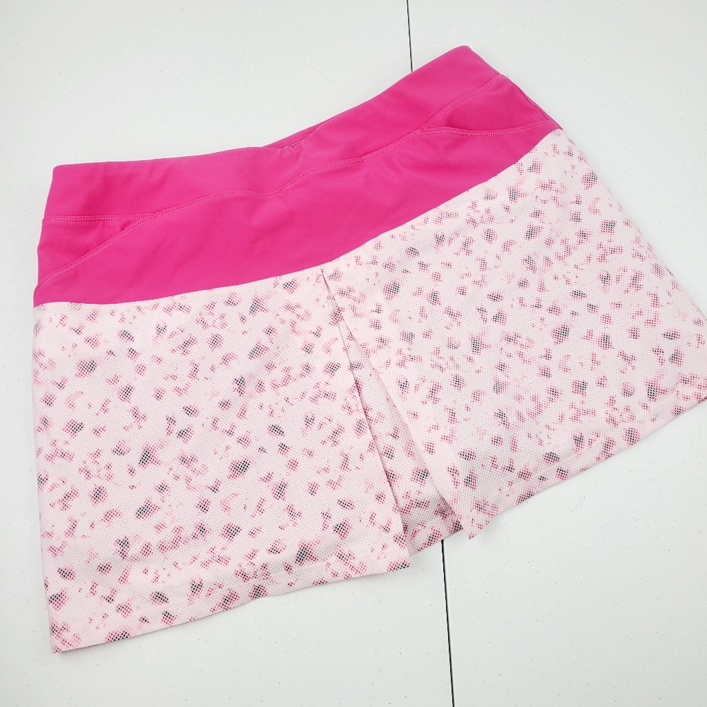 New ADIDAS Pink Floral Pull On Skort Skirt